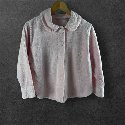 Chaqueta de Cama Adonna Terry Francés Tela Salón Cárdigan CottageCore Rosa Talla M Foto 1 de 4