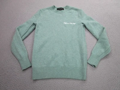 Rag & Bone Sweater Womens XS Wool Blend Crewneck Have a Nice Day Embroidered - Image 1 of 4