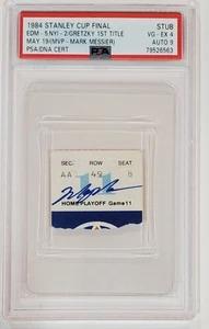 1984 Stanley Cup Final Ticket Stub PSA 4 9 Auto Signed MARK MESSIER Autograph  - Picture 1 of 2