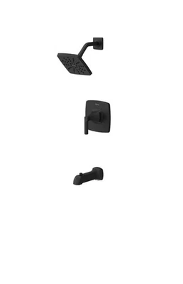 Pfister Vaneri Tub + Shower Trim with Valve Matte Black 8P8-WS2-VRISBB - Image 1 of 3
