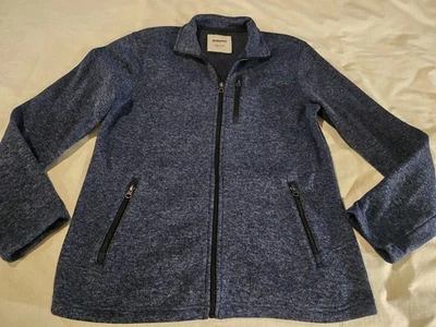 Jaqueta suéter masculina tamanho M Sonoma zíper completo malha azul Euc - Imagem 1 de 4