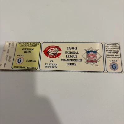 Juego de boletos completos NLCS 1990 4 Cincinnati Reds vs Pittsburgh Pirates - Barry Bonds Foto 1 de 2