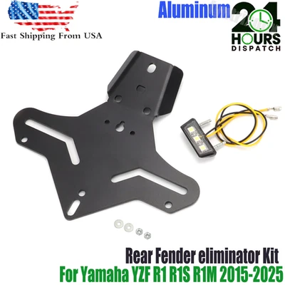 Kit de revestimiento delantero trasero eliminador guardabarros para Yamaha YZF R1 R1S R1M 2015 - 2025 EE. UU. Foto 1 de 4