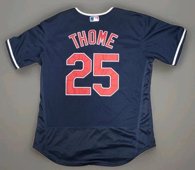 Camiseta azul Majestic MLB Cleveland Indians Jim Thome #25, tamanho 44 (L) - Imagem 1 de 4