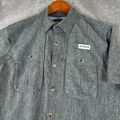 Magellan Outdoors Button Shirt Mens Small Gray Fishing Vented Angler Fit - Image 1 of 4