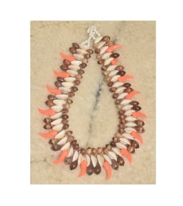 Gargantilla Vintage Puka Shell Funky Coral Estilo Collar - Imagen 1 de 6