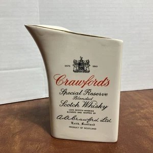 Crawford’s Scotch Whisky Pub Jug Water Pitcher English pottery - Picture 1 of 4