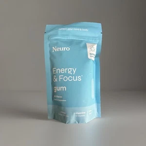 Neurological Gum Energy Caffeine 90 Pieces Extra Strength L-theanine Peppermint - Picture 1 of 2