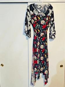 Umgee Midikleid Blumen Mix Print Glockenärmel Hai Biss Saum M Gypsy Festival - Bild 1 von 16