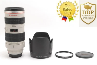 【Quase em estado perfeito com capuz】LENTE ZOOM CANON EF 70-200mm F2.8 L lente de câmera USM do Japão - Imagem 1 de 4
