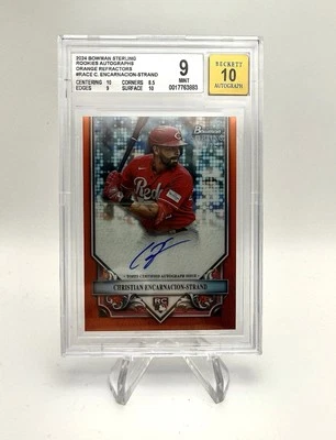 2024 Bowman Sterling RA-CE Christian Encarnacion-Strand Orange Auto /75 BGS 9 - Image 1 of 2