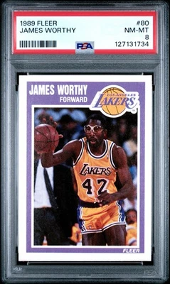 1989 FLEER #80 JAMES WORTHY PSA 8 - Image 1 of 2