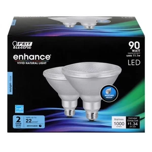 2 Pack Feit Electric PAR38 90W/ 11.1W LED Bulb Daylight 120V 5000K 1000 Lumens - Picture 1 of 8