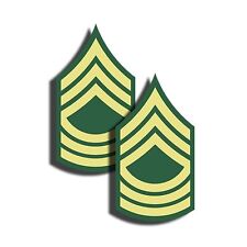 ARMY Rank Master Sergeant Sticker Military Dye Cut Decal 2 Pack 3" tall