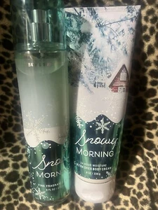 Bath & Body Works ORIGINAL SNOWY MORNING 8 oz FRAGRANCE MIST & 8 Oz. CREAM DUO - Picture 1 of 1