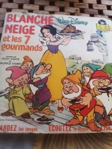 Blanche Neige Et Les 7 Gourmands Livre Avec 45 Tours Disney - Imagen 1 de 7
