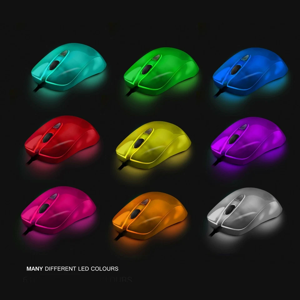 Plasma RGB Gaming Mouse 16 Million Colour LED USB Wired For PC Laptop 4000dpi - Image 1 of 4