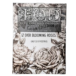 Iron Orchid Designs May's Roses 4 12x16 Decor Transfer Sheets IOD Transfers - Picture 1 of 8