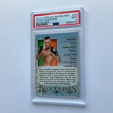 Conor McGregor 2013 Topps UFC Bloodlines Debut Bio Rookie Insert Card #CM PSA 9