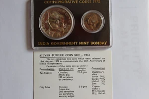 1972 India Set 2 Coins, original packaging - Picture 1 of 3