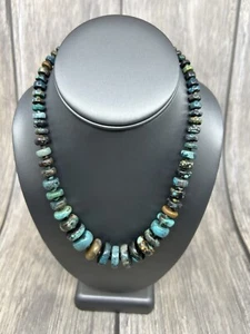 Jay King Mine Finds Turquoise Disc Graduated Necklace .925 18-1/4-21" NIB - Picture 1 of 10