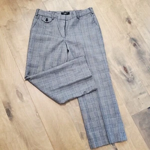 TALBOTS Black And White Heritage Fit Pants Plaid Houndstooth Wool Blend Sz 8P  - Picture 1 of 9