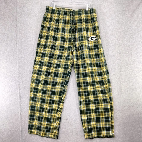 NFL Team Apparel Mens XL Green Bay Packers Sleepwear Pants Yellow Green Lounge Cover