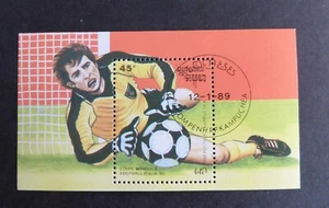 Kampuchea 1989 world Cup Football MS MS959 used as photo - Imagen 1 de 1