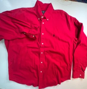 Ralph Lauren Black Label Men's Shirt Size XL Red Cotton Blake Black Pony - Imagen 1 de 10