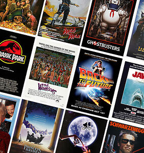 CLASSIC VINTAGE MOVIE POSTERS - A4 A3 A2 Prints - Jurassic Park, Jaws, ET, Flash