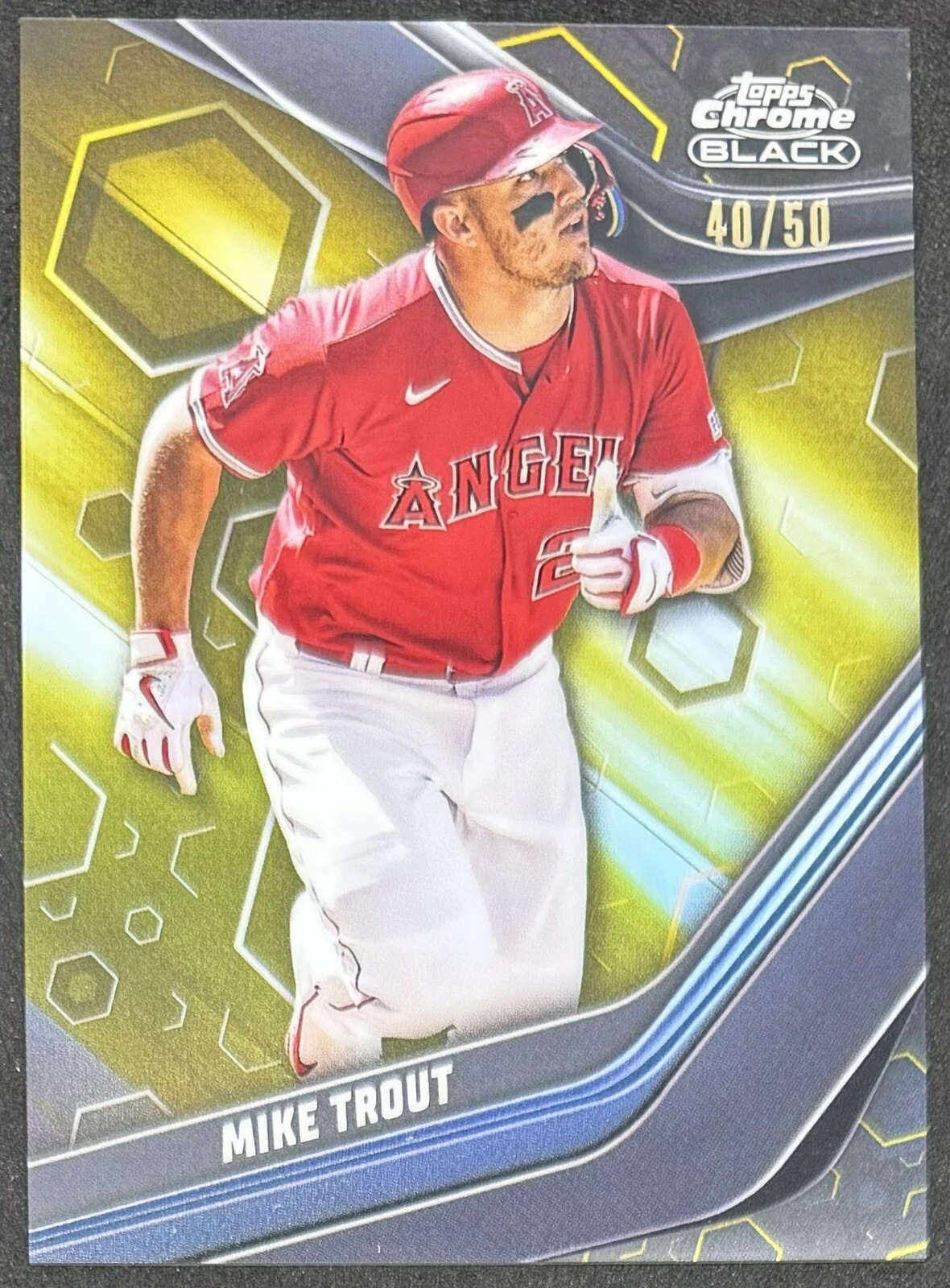 2023 Mike Trout Topps Chrome Black Gold Refractor 40/50