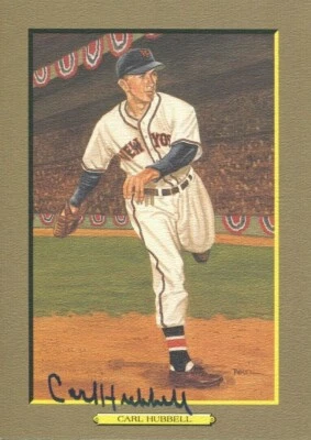 Carl Hubbell NY Giants HOF signed autograph Perez Steele Great Moments postcard - Image 1 of 2