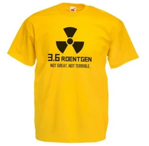 Adults Chernobyl 3.6 Roentgens Not Great Not Terrible Unisex Yellow T-Shirt - Picture 1 of 8