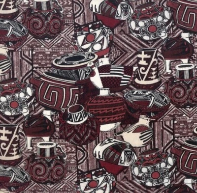 RARE Southwest Beauties Pottery & Blankets Jason Yenter OOP Cotton Fabric BTQY - Image 1 of 4