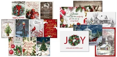 Set (16) Faith Christmas Greeting Card Assortment  (16) Designs w/env 5x7" - Image 1 of 4