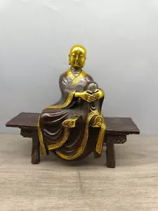 Antique copper ornaments and antiques: Plate Orange Buddha - Picture 1 of 8