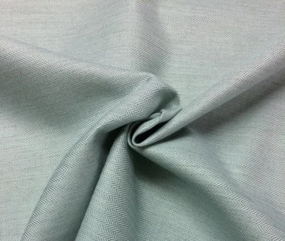 BALLARD BUNNY WILLIAMS HEDGE FROST BLUE HERRINGBONE SUNBRELLA FABRIC BTY 54"W - Image 1 of 4