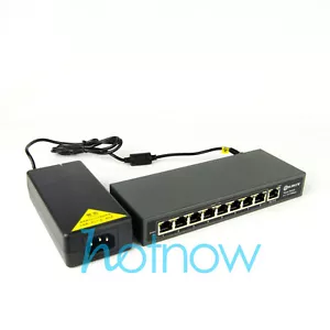 DSLRKIT 120watt 9 Port 8 PoE Switch 802.3af 802.3at Power Over Ethernet PSE18AT - Picture 1 of 10