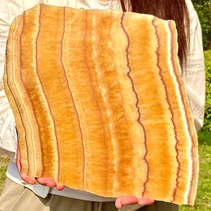 Rebanada de calcita dorada rara de 4,96 lb - Piedra de curación espiritual - Hallazgo único - Imagen 1 de 12