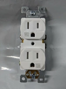 (lote de 10 piezas) Receptáculos dúplex 15 amperios 15 A RESISTENTES A LA INTEMPERIE Blanco TR/WR - Imagen 1 de 5