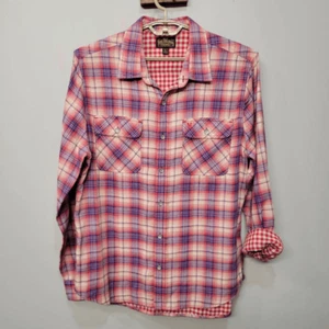 True Religion Hemd Herren 2XL rot Tartan kariert Gingham doppelt gefüttert langarm - Bild 1 von 11