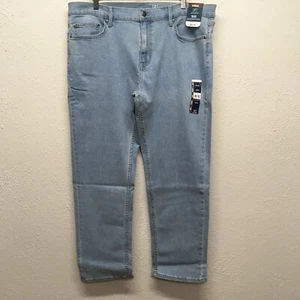 George Regular Fit Jeans Herren 36x30 Straight Leg Stretch Blau Denim Light Wash - Bild 1 von 8