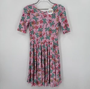 Dot Dot Smile Girl's Ballerina Skater Dress 8-10 NWT Short Sleeve PINK CACTUS - Picture 1 of 7
