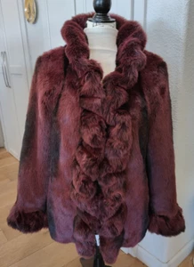 Chaqueta Colección Pamela McCoy Imitación Piel Granate Talla 8 Abrigo Mujer - Imagen 1 de 12