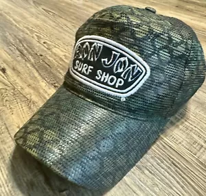 Cappello berretto RON JON Surf Shop camionista snapback maglia verde serpente stampa rettile RARO - Foto 1 di 4
