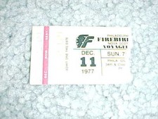1977 Philadelphia Firebirds v Nova Scotia Voyageurs AHL Hockey Ticket 12/11 