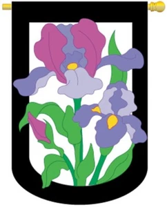Bandera tamaño de casa con flores de iris..10.....TG 04052 - Imagen 1 de 1