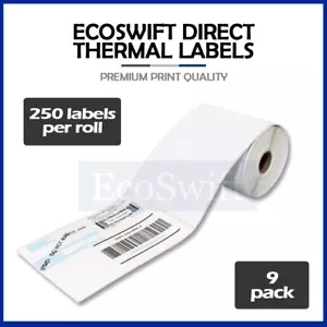 9 Rollen EcoSwift 250 4 x 6 Zebra 2844 Eltron Thermodirektdrucker 2250 Etiketten - Bild 1 von 8