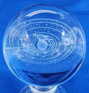 3D SOLAR SYSTEM GALAXIE GLASS BALL 3" UNIVERSE SUN PLANETS GREAT CONDITION - Picture 1 of 3