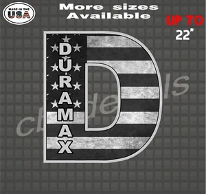 Cbcdecal- American Flag Decal For Duramax trucks  Grayscale printed  - Picture 1 of 1